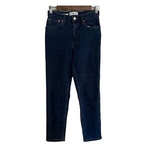 Mango MNG Denim Womens Blue Dark Wash High Rise Ankle Mom Jeans Size 4